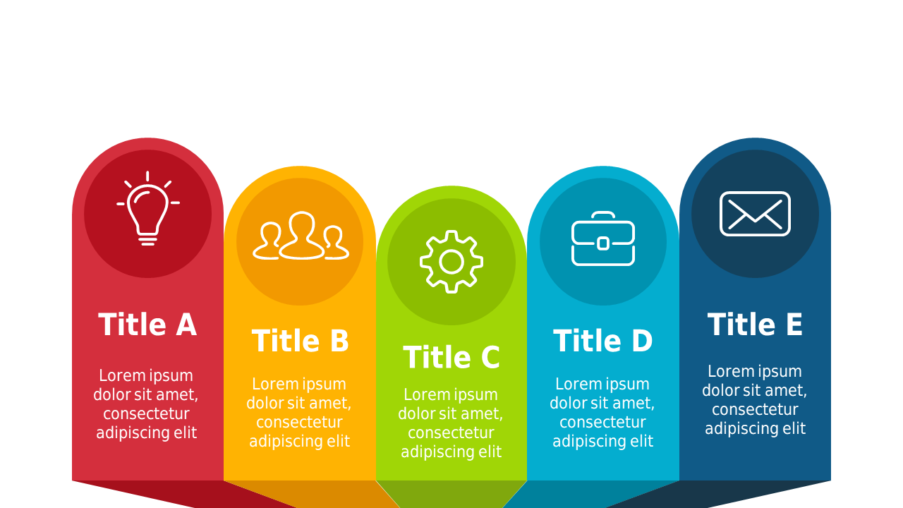 Dynamic 5-Step Process Flow Template for Presentations
