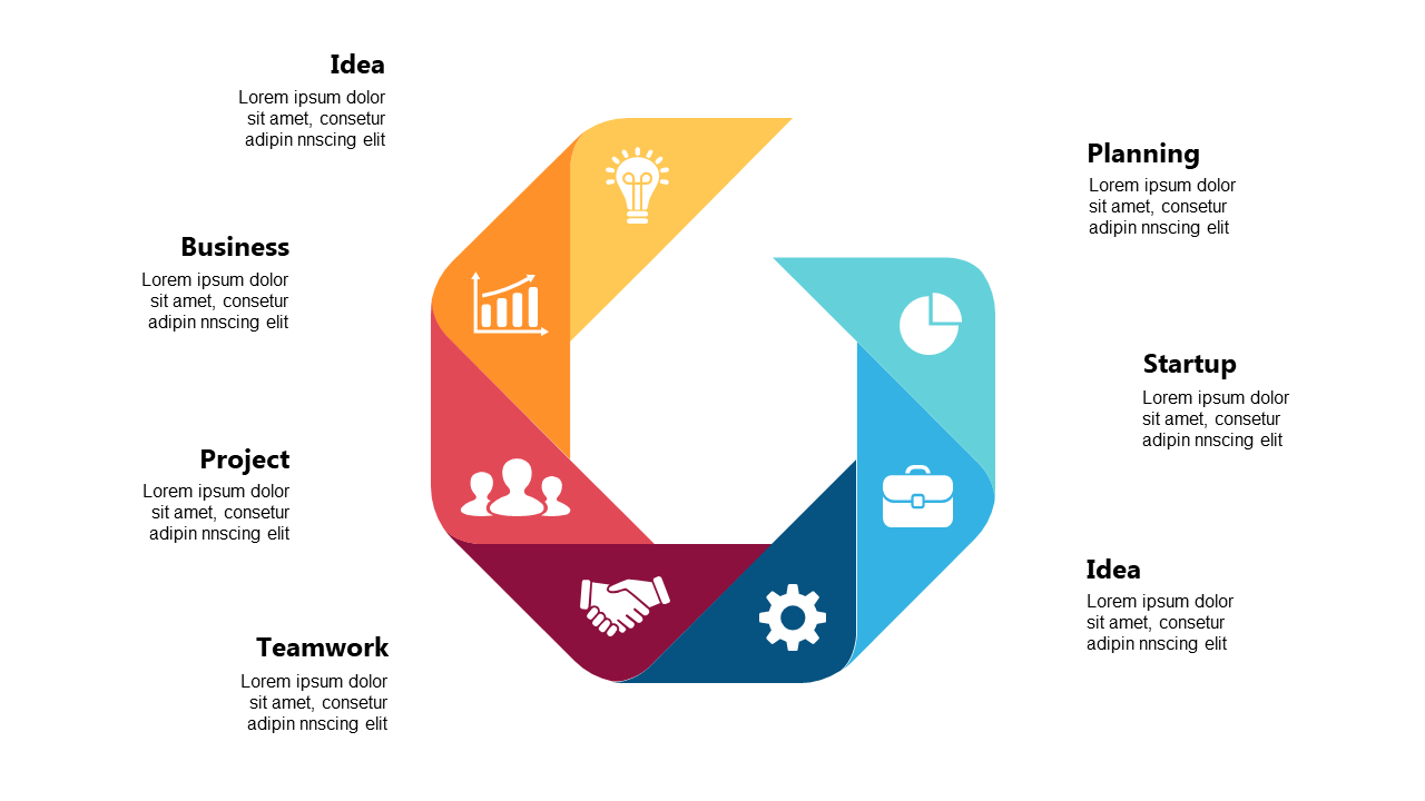 Showcase Project Phases with Circular Diagram V2