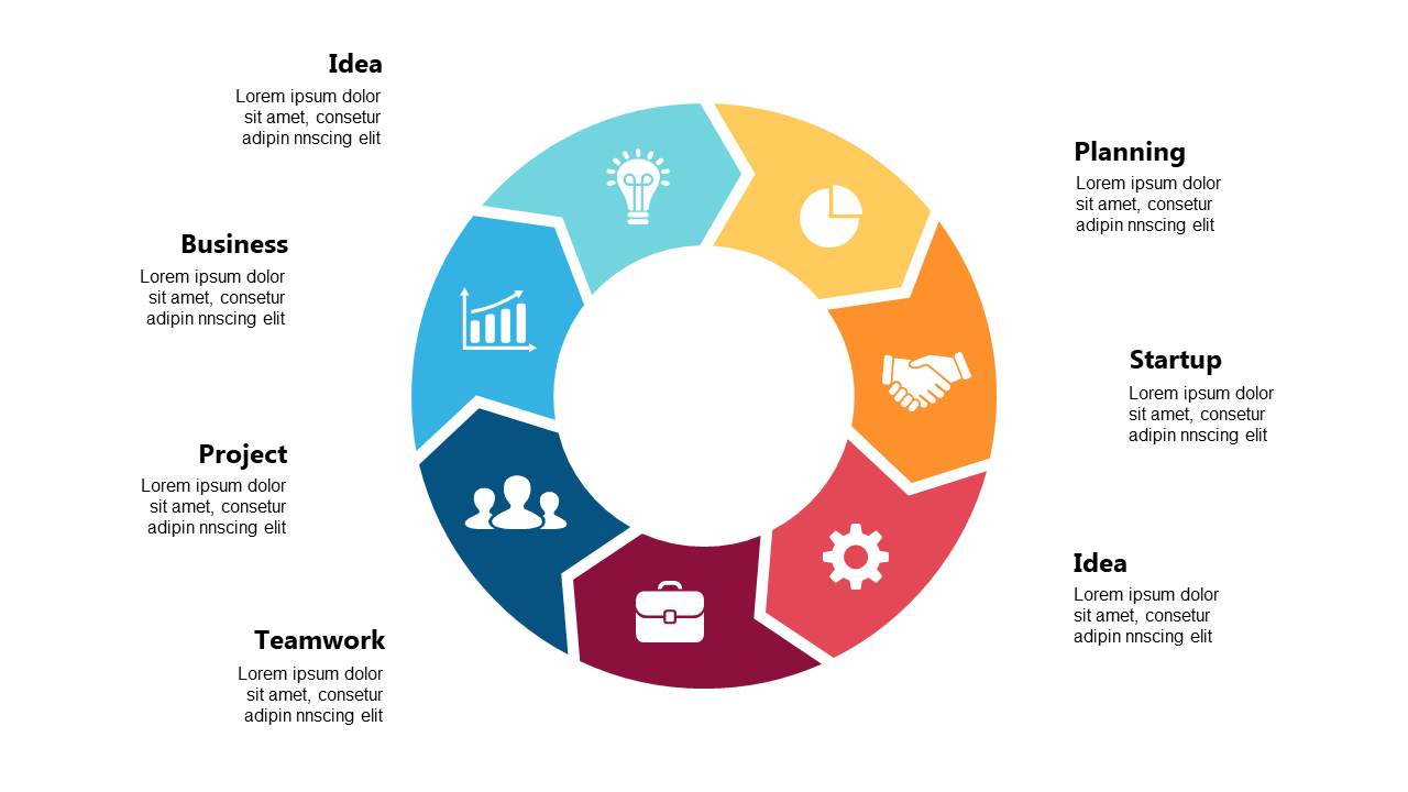 Showcase Business Concepts with Circular Icons V8