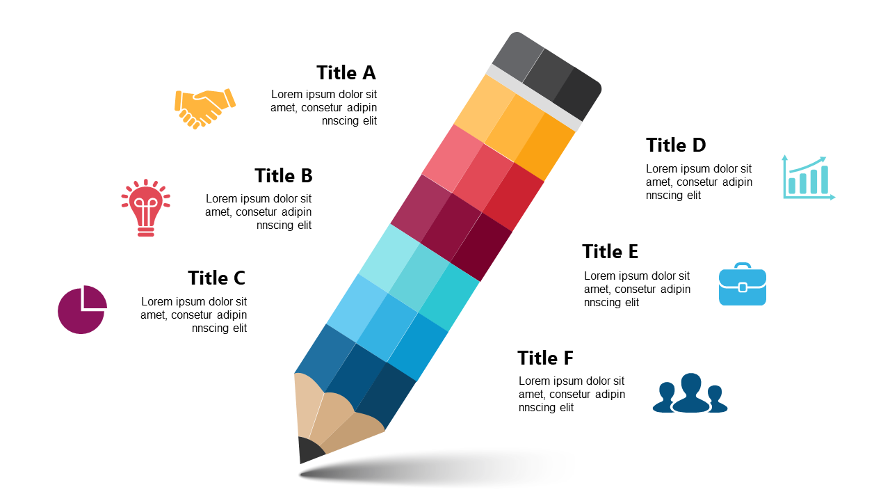 Showcase Key Ideas with Colorful Pencil Infographic V5