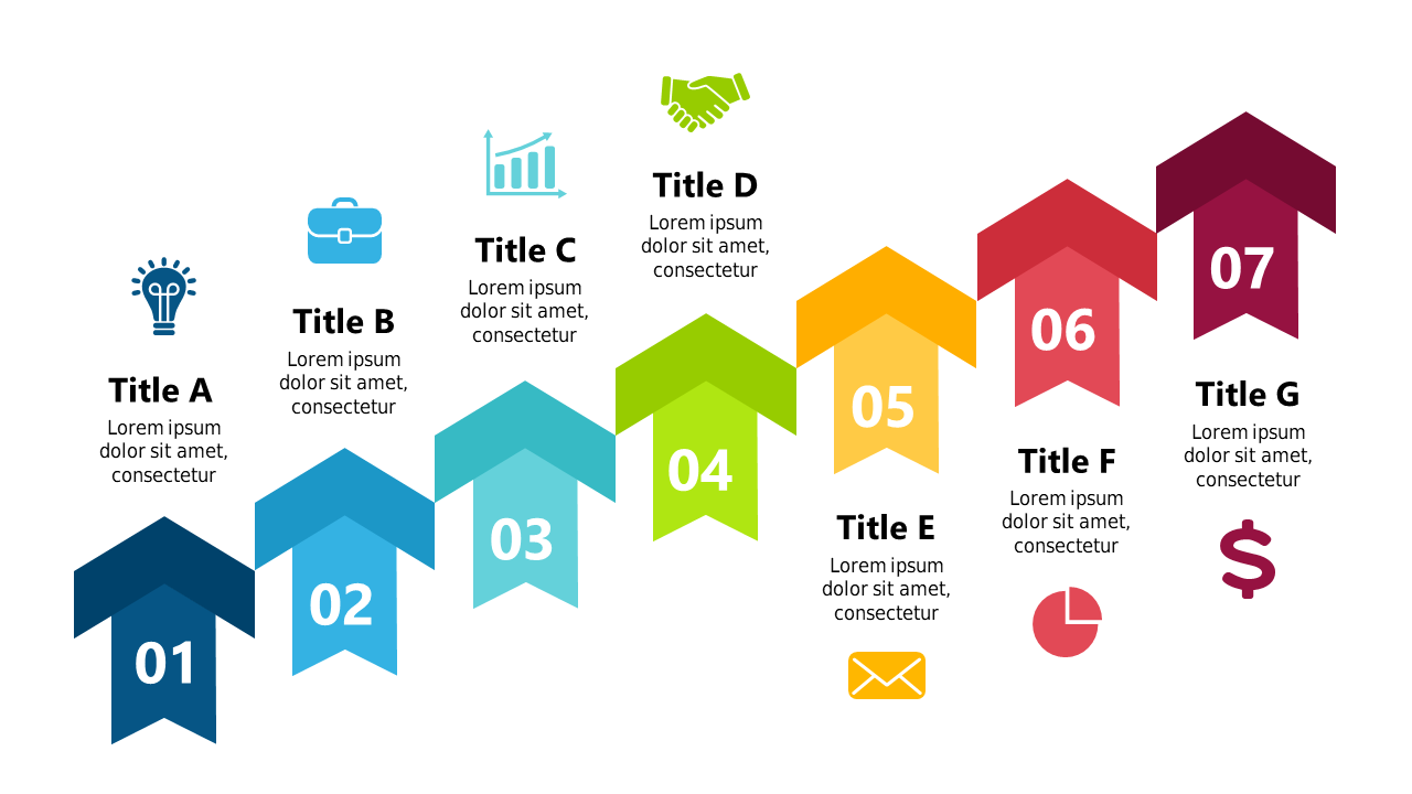 Engage Audiences with Colorful Arrow Steps