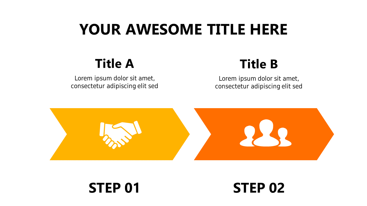 Two-Step Process Flow with Icons