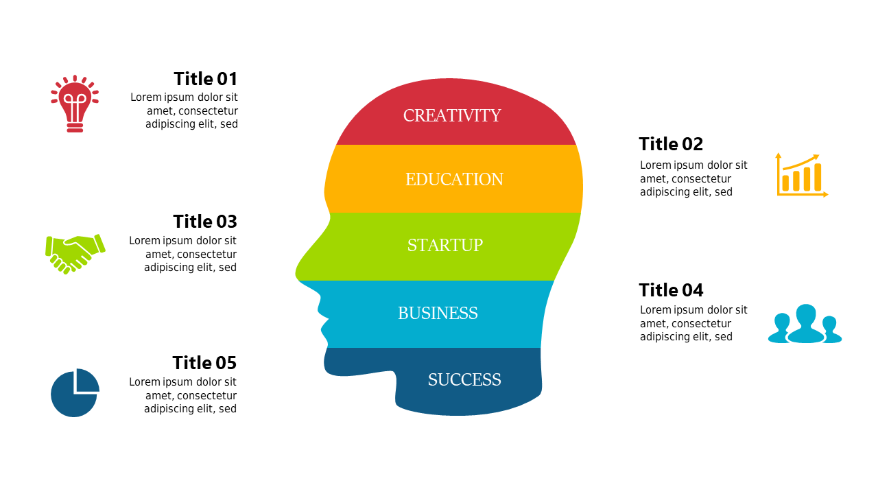 Colorful Head Silhouette Infographic