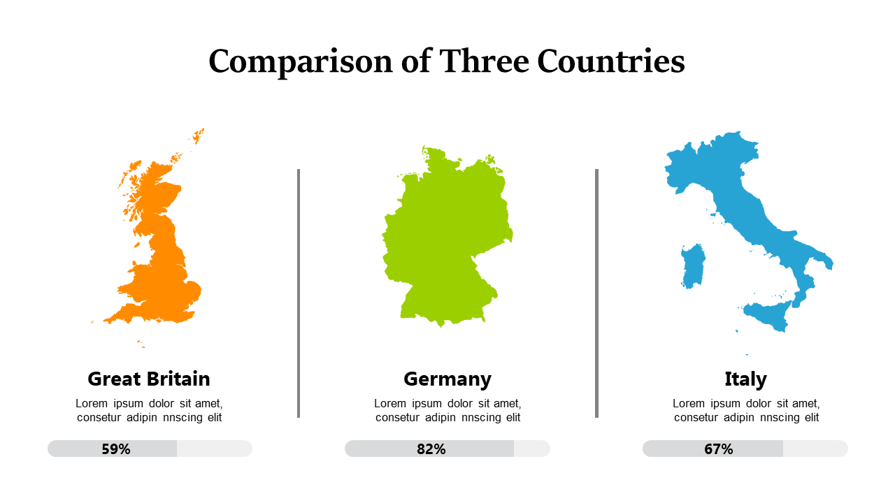 Three Countries Infographic for Visual Data Insights