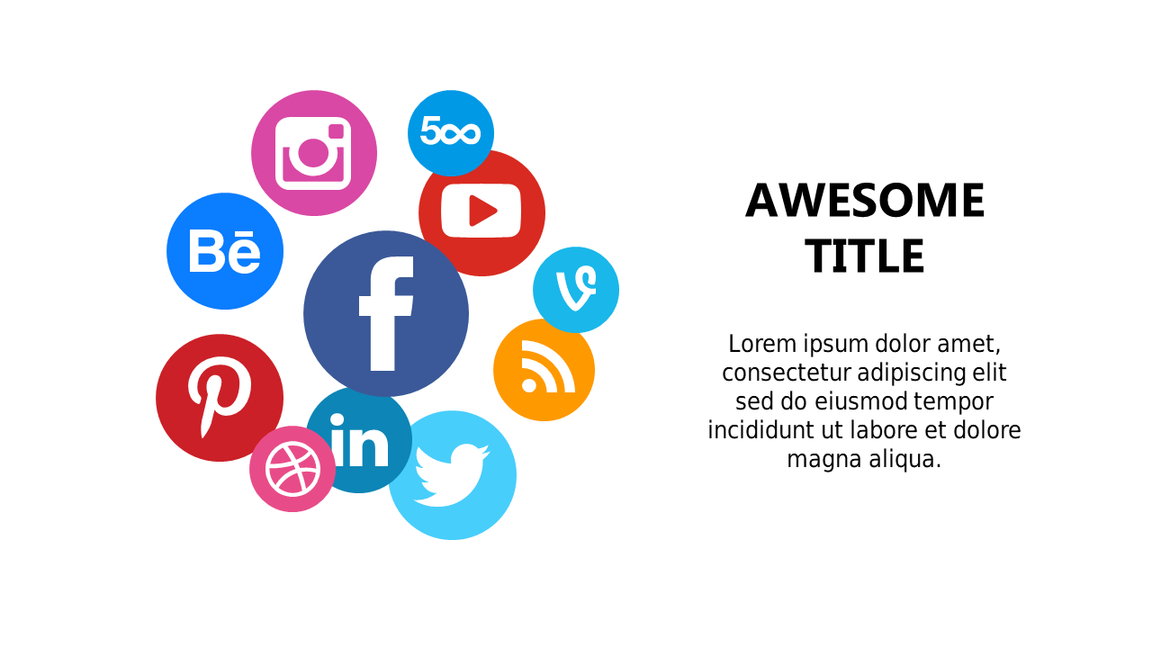 Present Social Media Strategies with Icon Layout