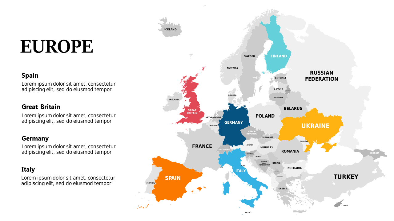 Visualize Europe with Color-Coded Map and Annotations