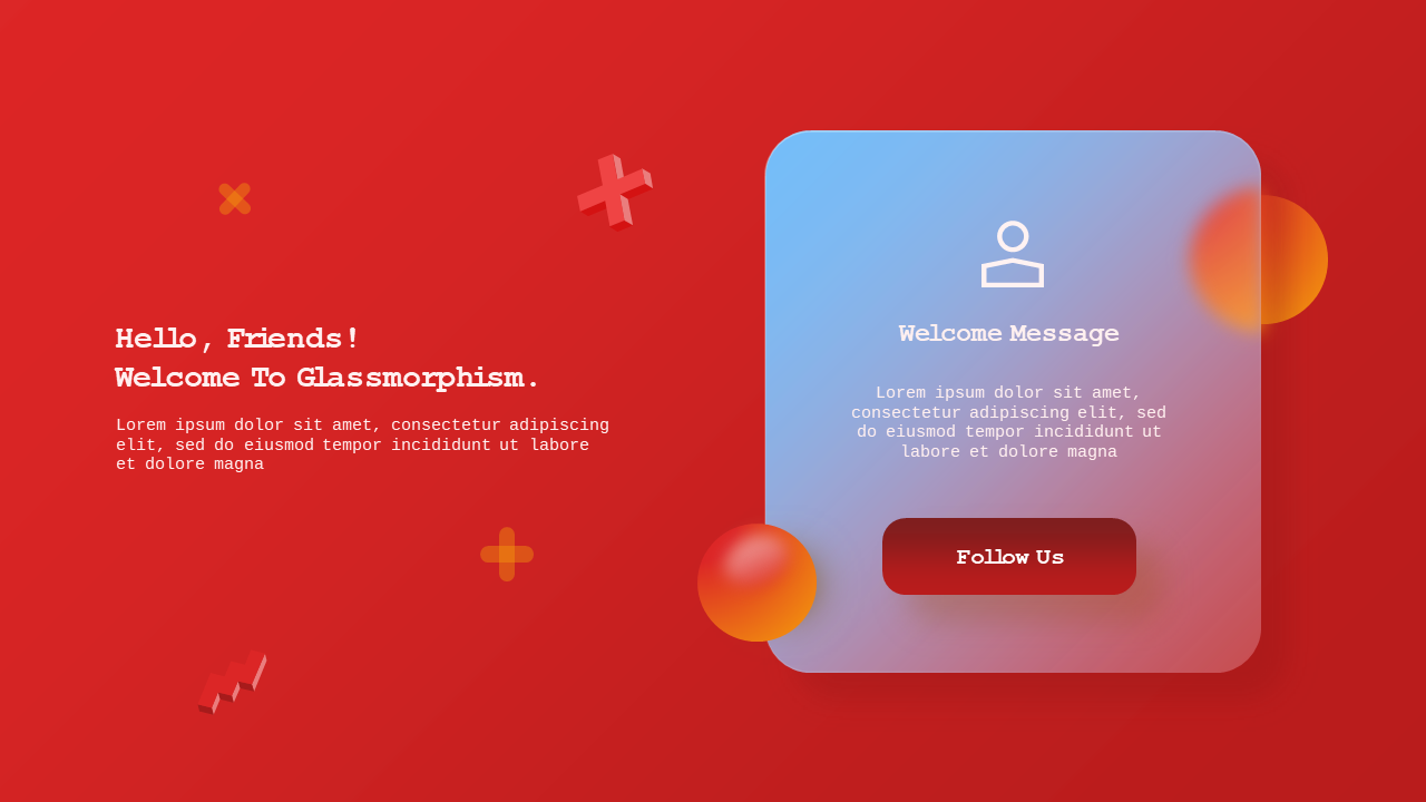 Modern Glassmorphic Web Presentation – Crimson Bold