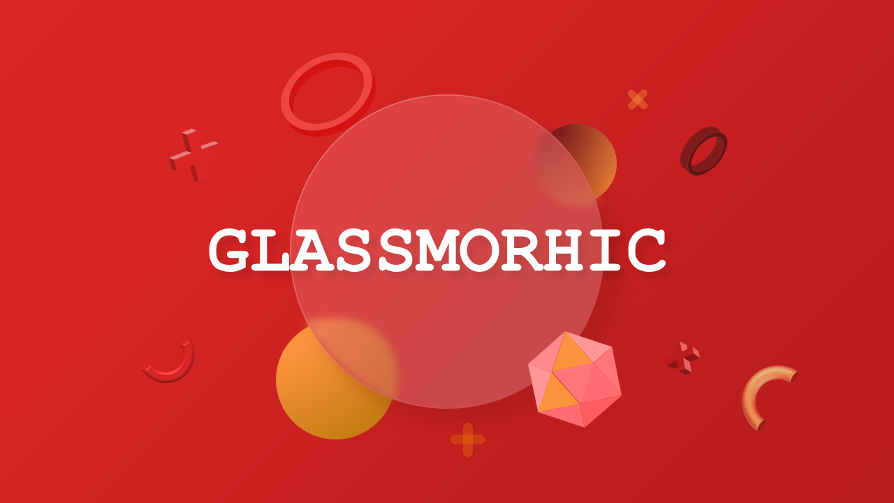 Contemporary Glassmorphic Design Presentation – Crimson Bold