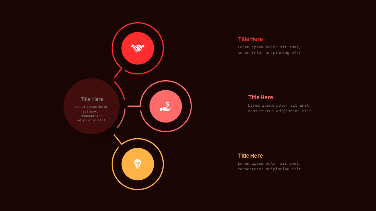 Green Circular and Heart-Shaped Business Diagrams V3 – Dark – Crimson Bold