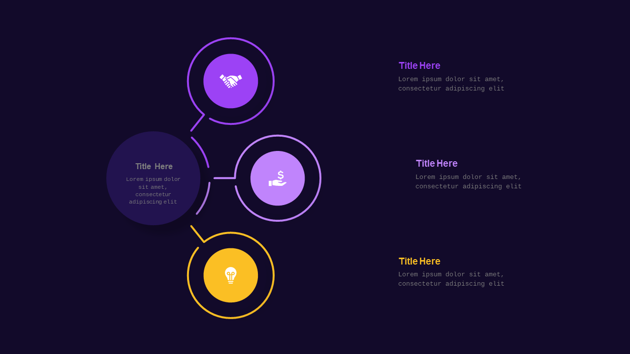 Red Blue Circular and Heart-Shaped Business Diagrams V3 – Dark – Royal Purple