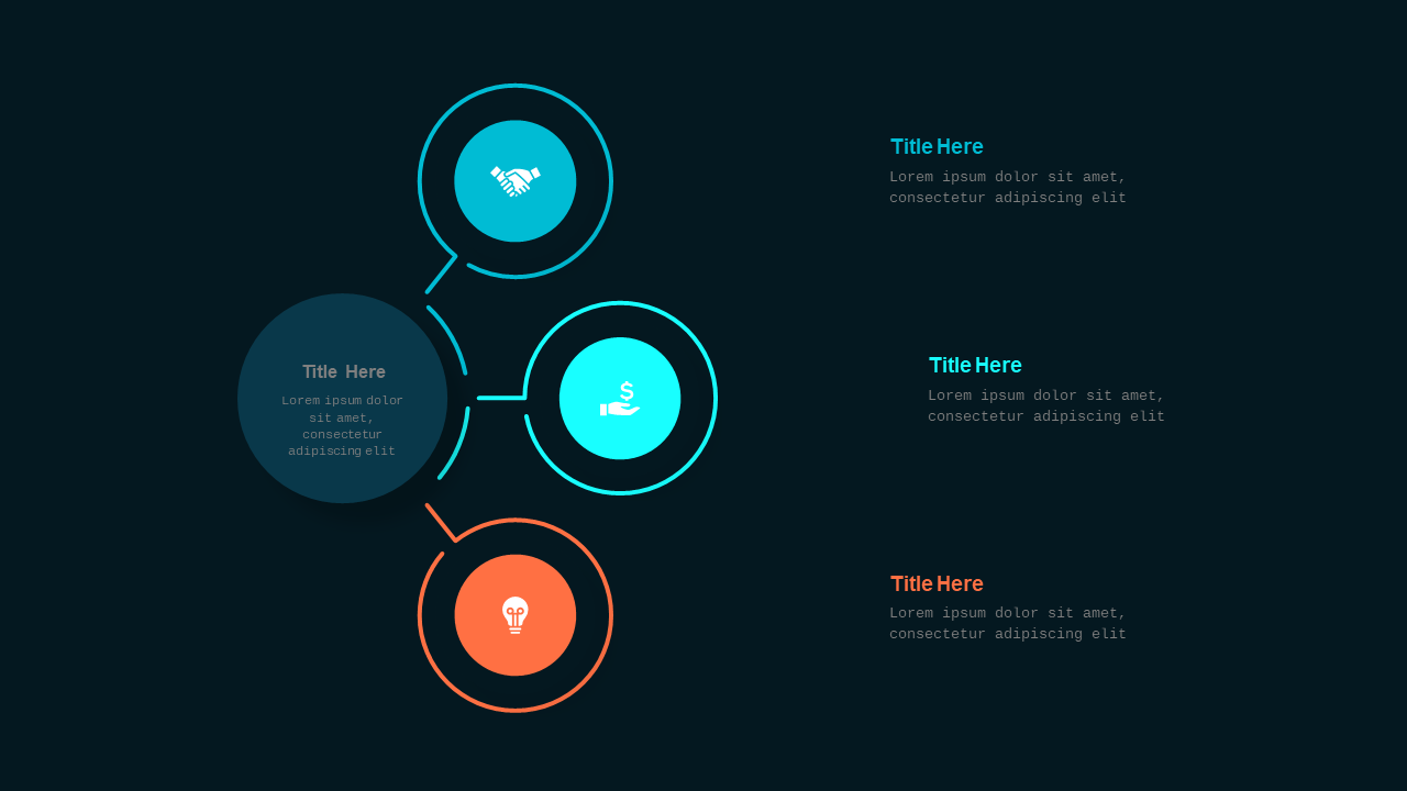 Red Blue Circular and Heart-Shaped Business Diagrams V3 – Dark – Teal Modern