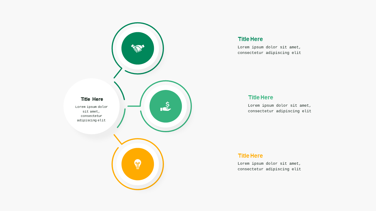 Red Circular and Heart Shaped Process Diagrams V3 – Light – Corporate Green