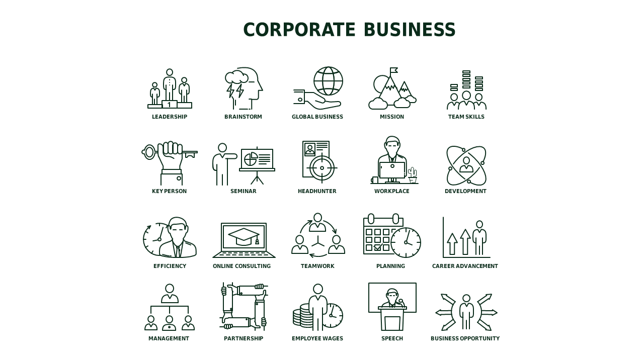 Line Icon Business and Finance Icon Set