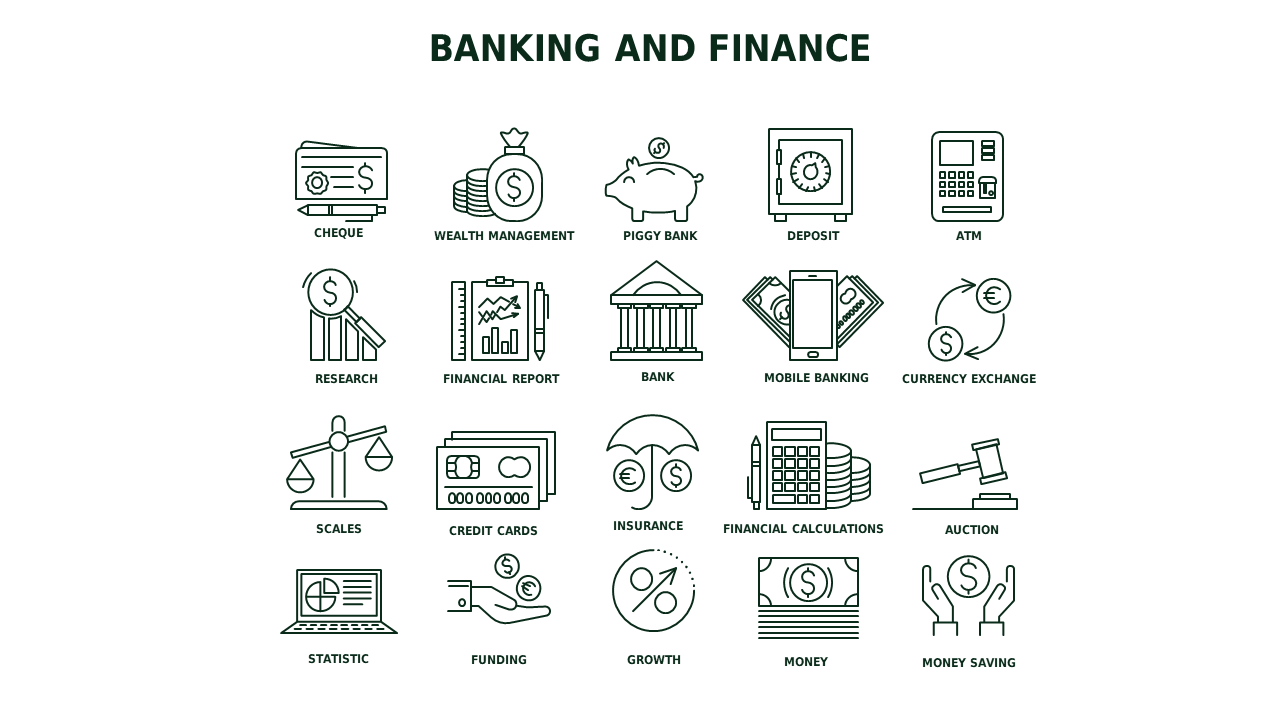 Line Icon Business and Finance Icon Set V2