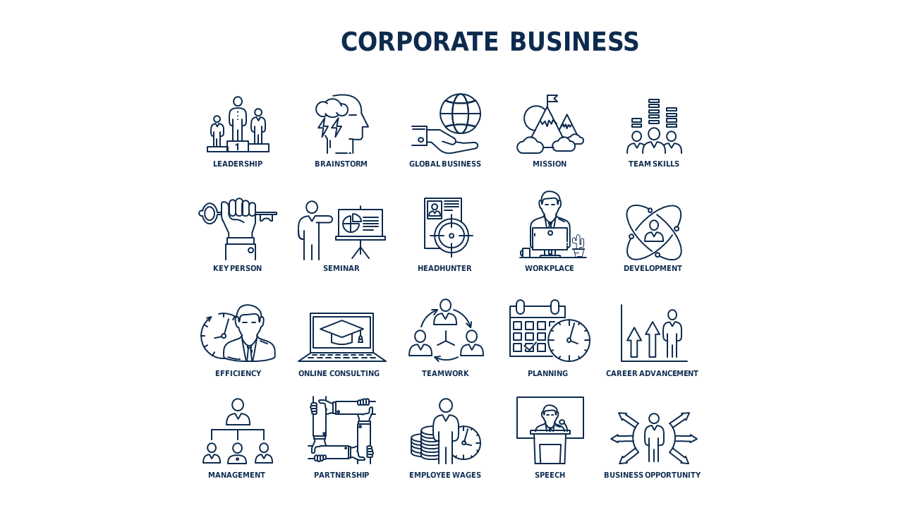 Line Icon Business and Finance Icon Set