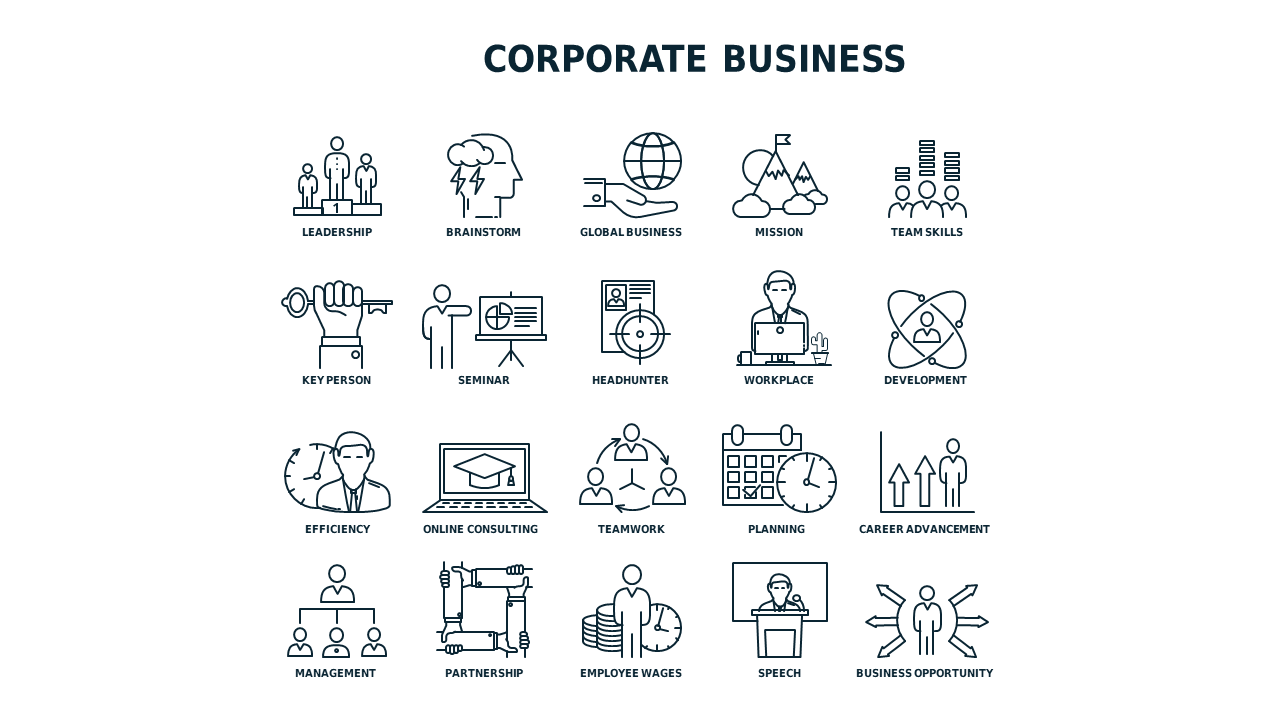 Line Icon Business and Finance Icon Set