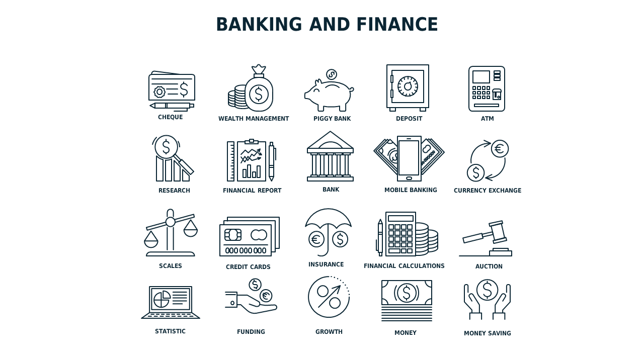 Line Icon Business and Finance Icon Set