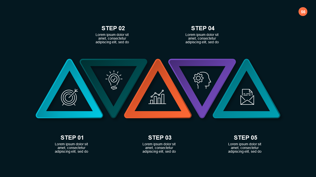 Infographic Data Representation PowerPoint Template Dark (Teal Modern)