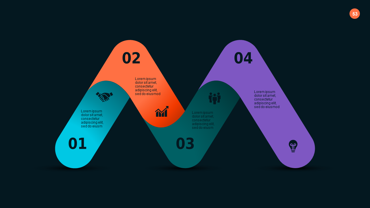 Infographic Data Representation PowerPoint Template Dark (Teal Modern)