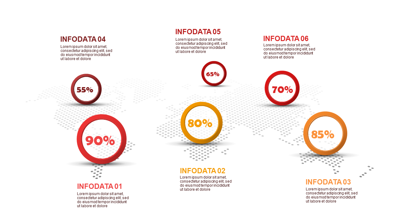 Infographic Data Representation PowerPoint Template (Crimson Bold)