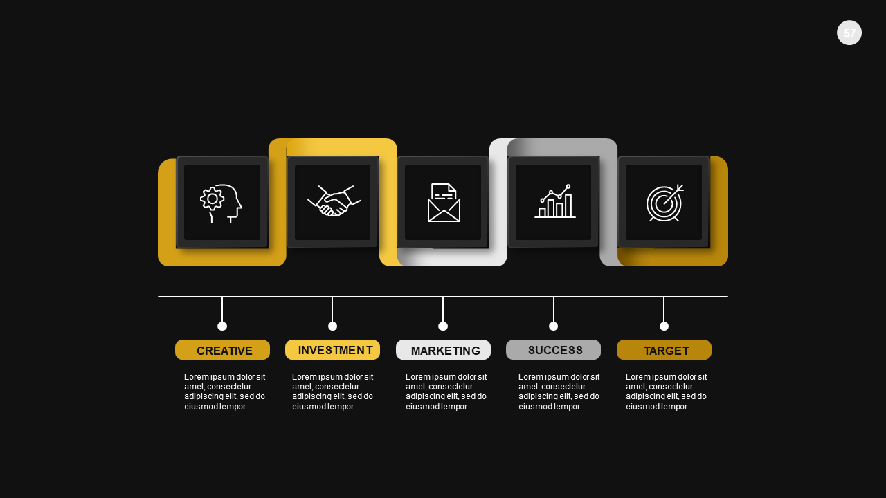 5-Step Process Flow Diagram PowerPoint Template D...