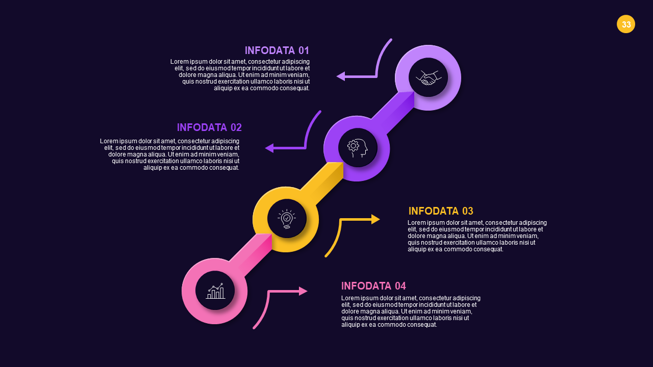 Multi-Step Process Flow PowerPoint Template Dark ...