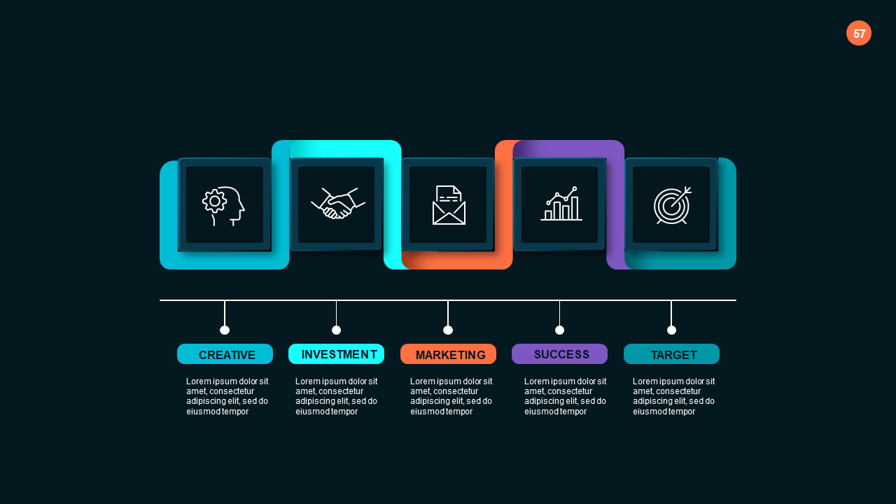 5-Step Process Flow Diagram PowerPoint Template D...