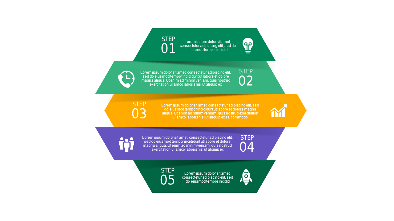 5-Step Process Flow PowerPoint Template (Corporat...
