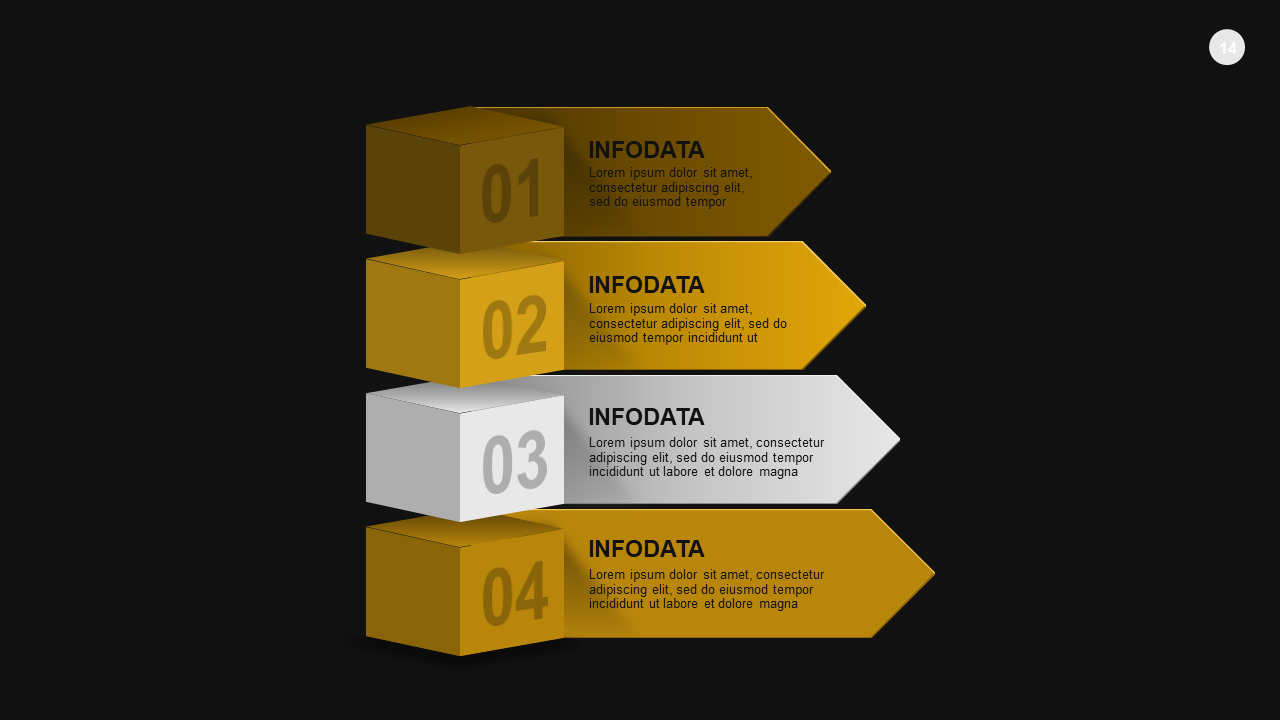 4-Step Process Diagram PowerPoint Template Dark (...