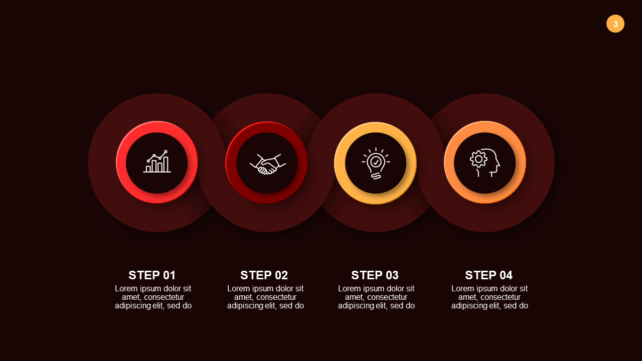 4-Step Process Diagram PowerPoint Template Dark (...