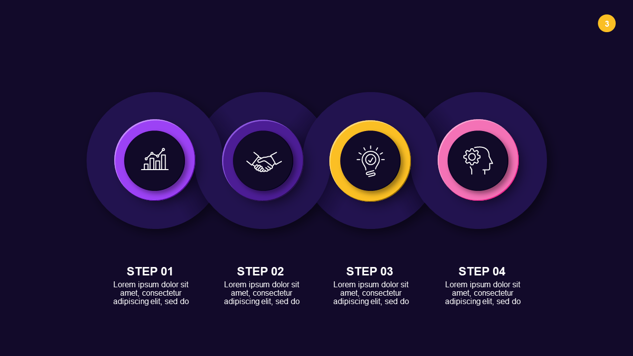 Creative Strategy Diagram PowerPoint Template Dar...