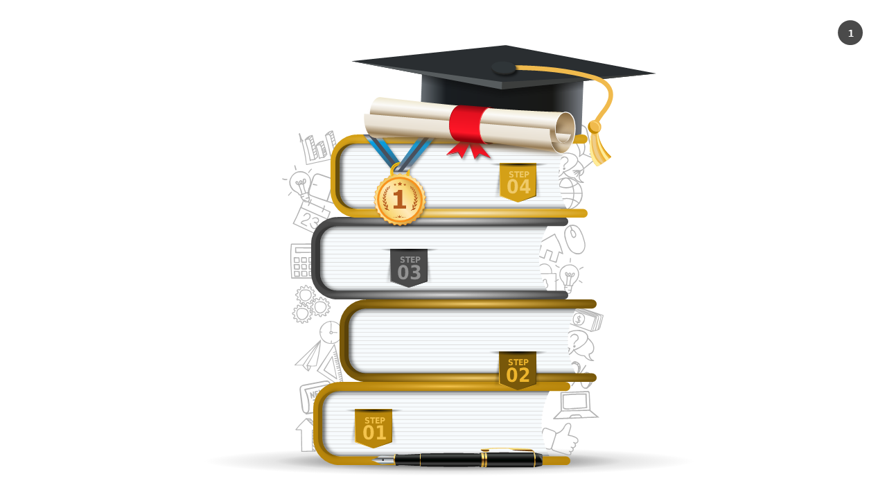 Graduation Milestone Journey Presentation – Light – Charcoal Gold