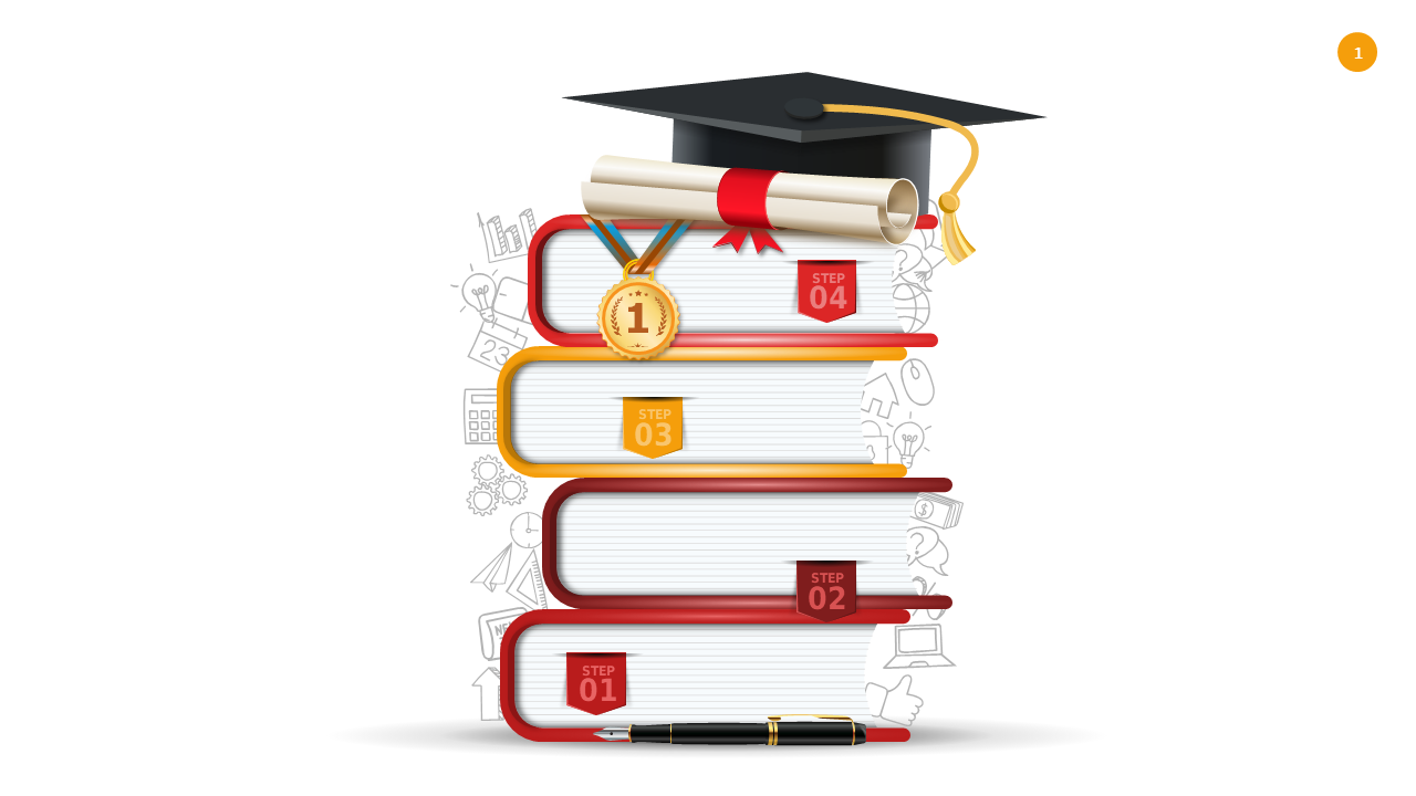 Graduation Milestone Journey Presentation – Light – Crimson Bold