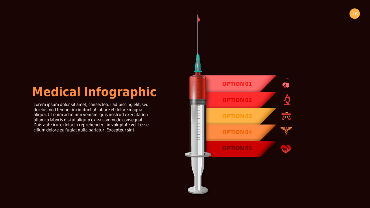 Medical Infographic PowerPoint Template Dark (Cri...