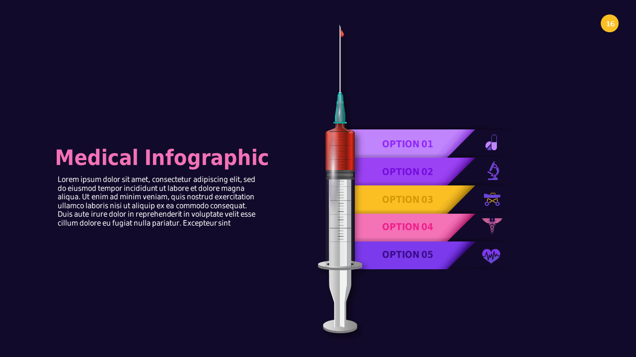 Medical Infographic PowerPoint Template Dark (Roy...