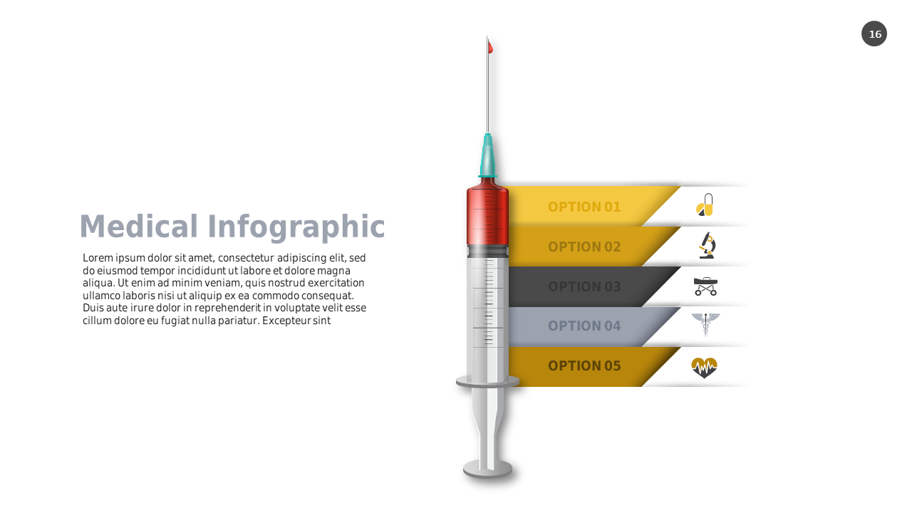 Medical Infographic PowerPoint Template (Charcoal...