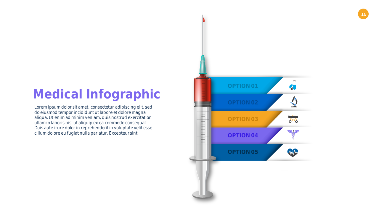 Medical Infographic PowerPoint Template (Ocean Blue)