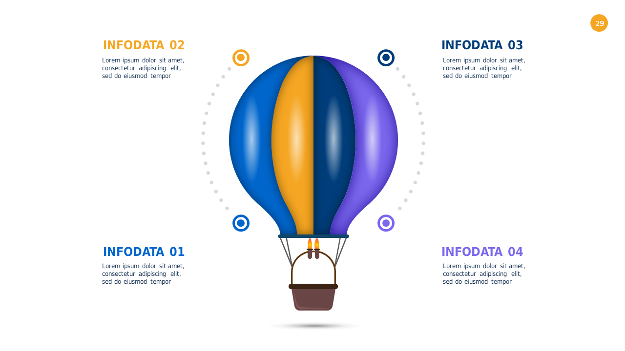 Hot Air Balloon Infographic PowerPoint Template (Ocean Blue)