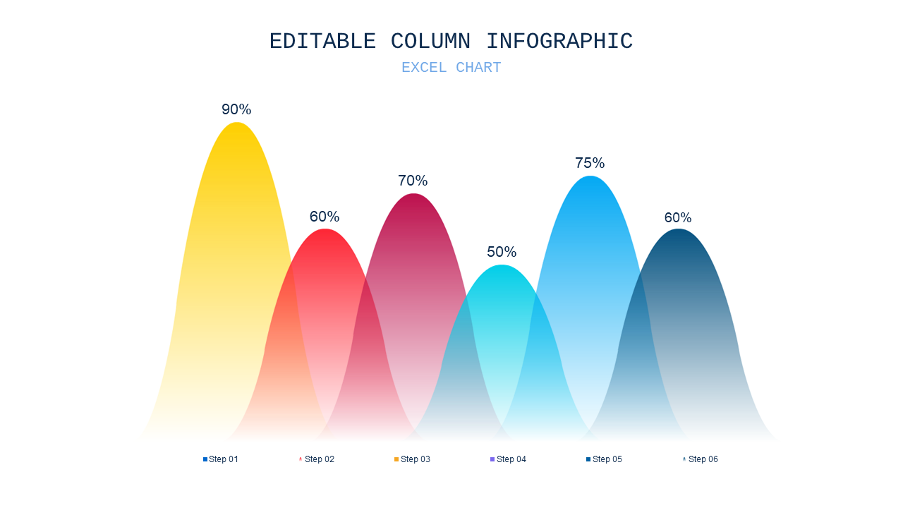 Editable Column Infographic Presentation – Light – Ocean Blue