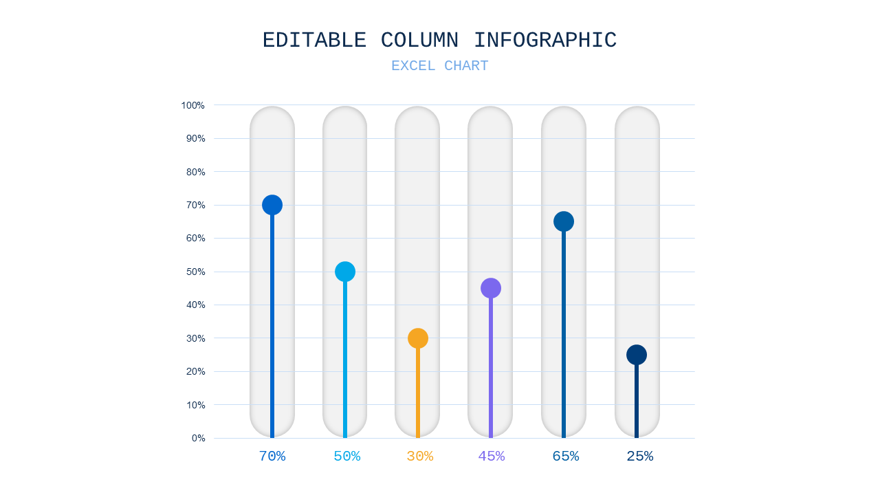 Editable Column Infographic PowerPoint Template (Ocean Blue)