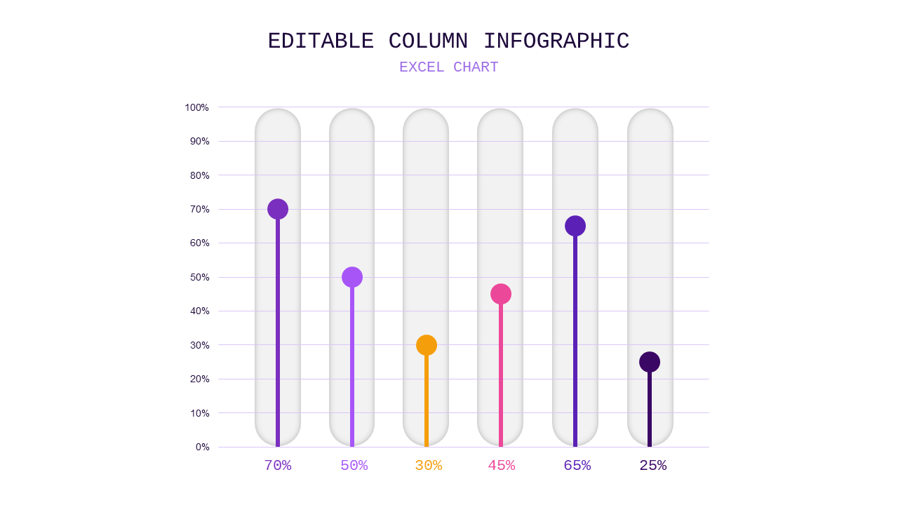 Editable Column Infographic Presentation – Light – Royal Purple