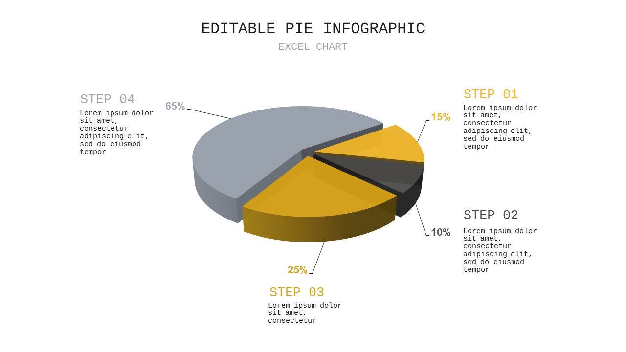 Editable Pie Infographic PowerPoint Template (Cha...
