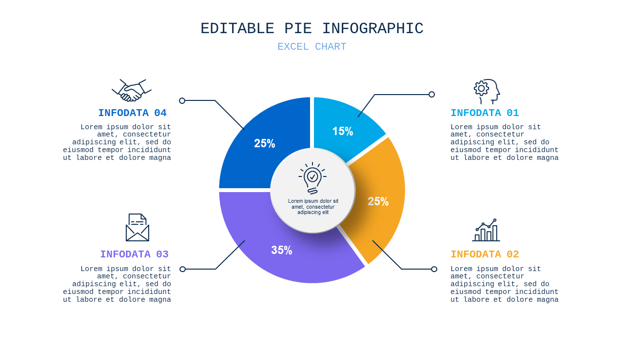 Editable Pie Infographic PowerPoint Template (Oce...