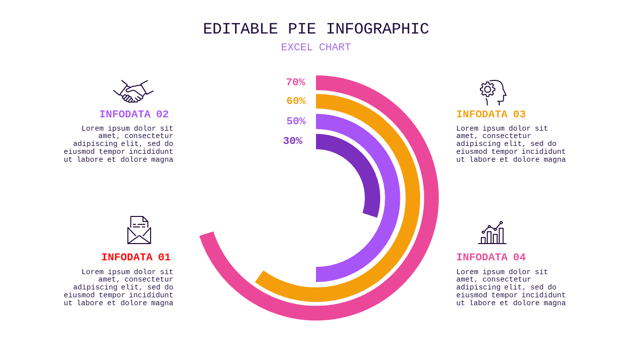 Editable Pie Infographic PowerPoint Template (Roy...