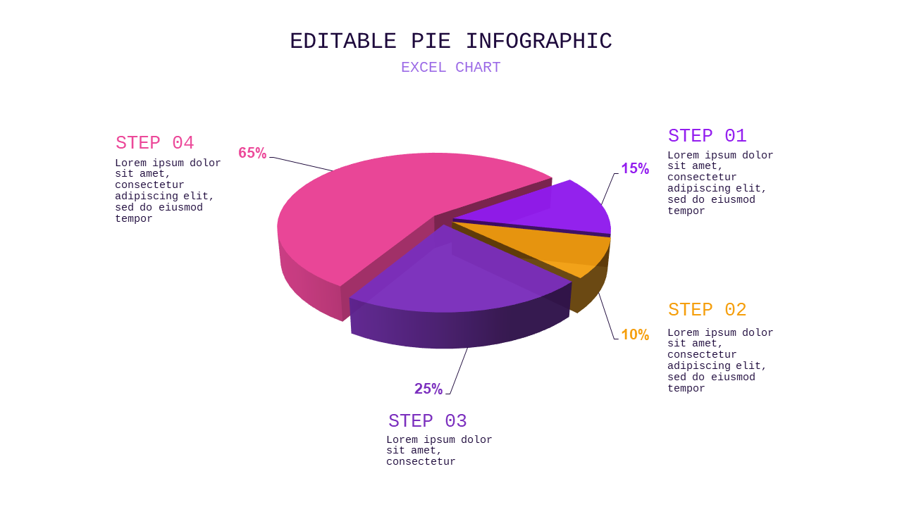 Editable Pie Infographic PowerPoint Template (Roy...