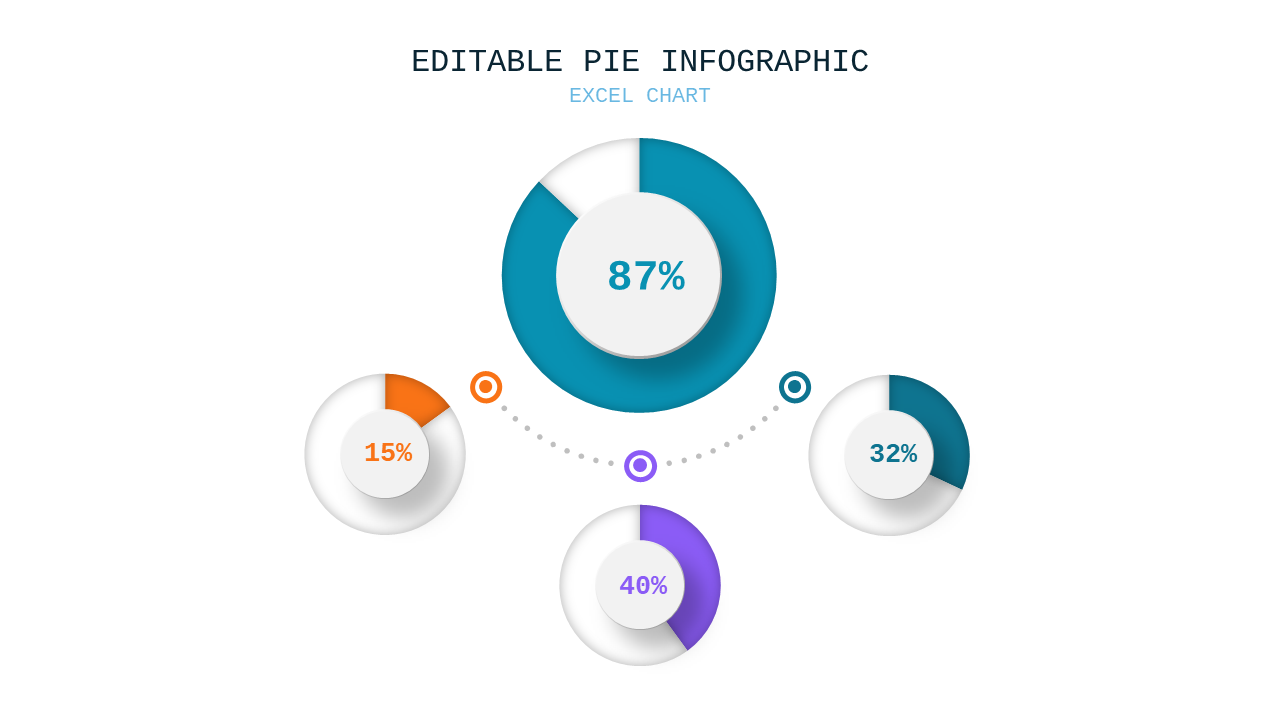 Editable Pie Infographic PowerPoint Template (Tea...