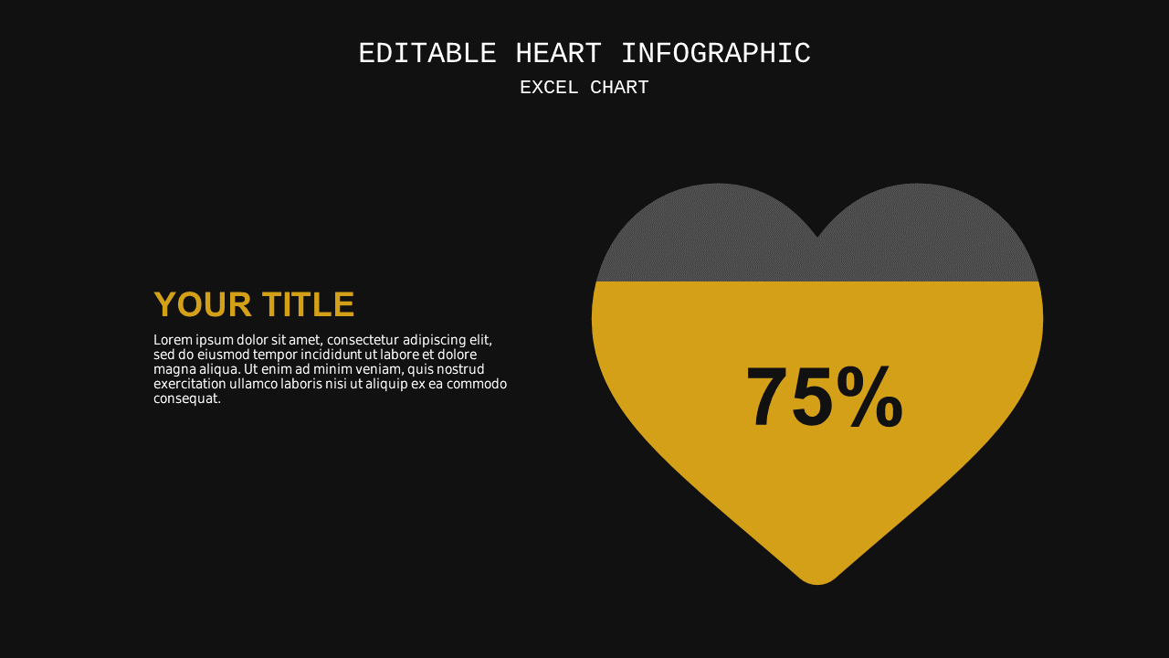 Infographic Data Flow Presentation – Dark – Charcoal Gold