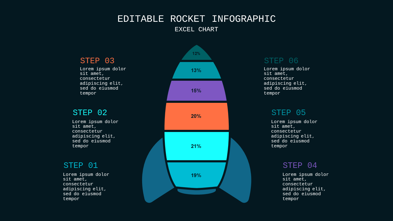 Infographic Flow Chart PowerPoint Template Dark (...