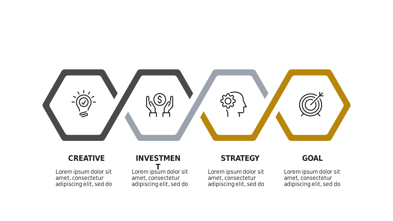 Hexagonal and Pyramid Business Framework – Light – Charcoal Gold