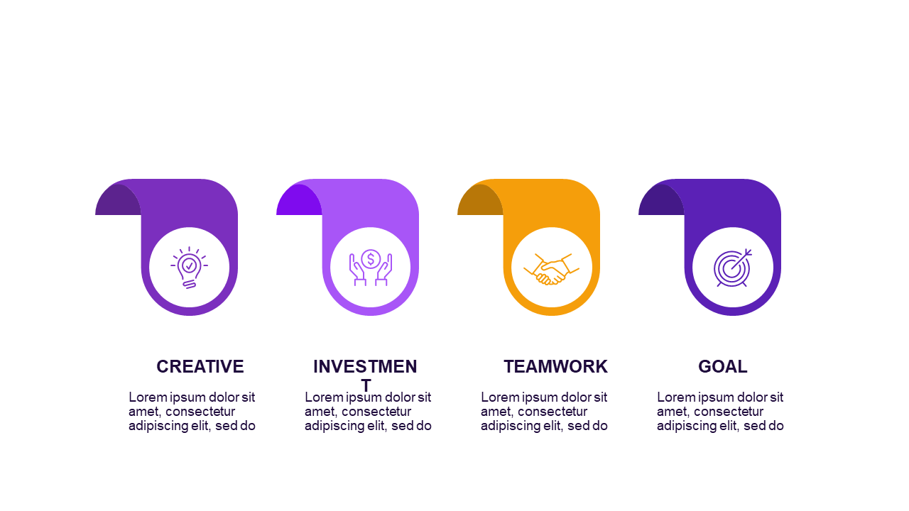 Icon-Based Concept Overview PowerPoint Template (Royal Purple)